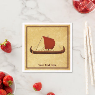 Servilleta De Papel Barco de Viaje de Navegación Roja II