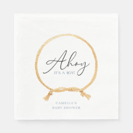 Servilleta De Papel Barco náutico mínimo Baby Shower Ahoy Boy