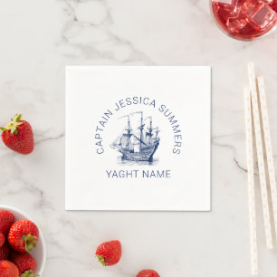 Servilleta De Papel Barco náutico Vintage Navy-Azul