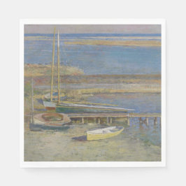 Servilleta De Papel Barcos en aterrizaje (Paisaje de Nueva Inglaterra)