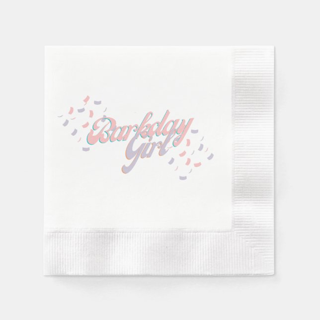 Servilleta De Papel Barkday Chica Papel Napkin (Anverso)