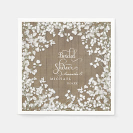 Servilleta De Papel Barn Wood Bridal Shower Decoración Bebé Breath Wre
