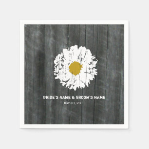Servilleta De Papel Barnwood Daisy Boda Napkins