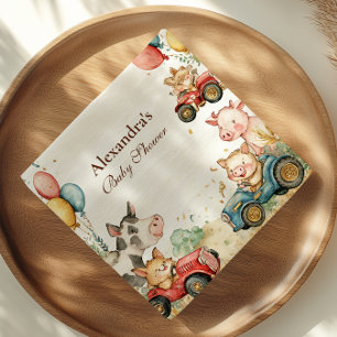 Servilleta De Papel Barnyard Farm Animals Baby Shower