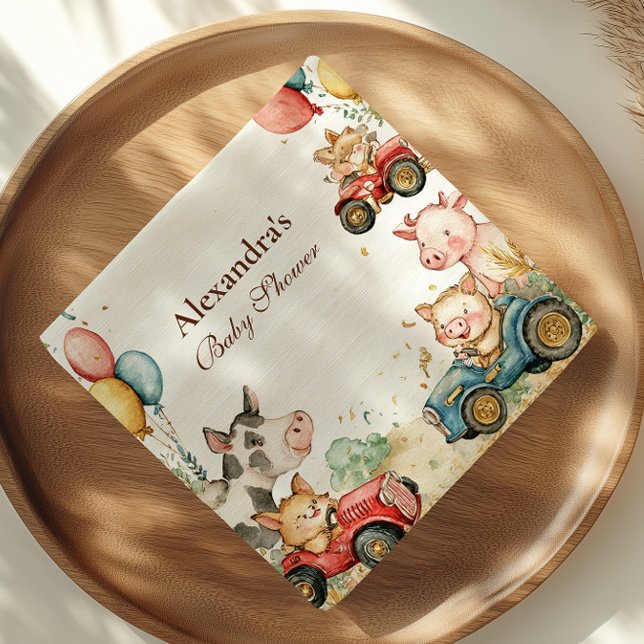 Servilleta De Papel Barnyard Farm Animals Baby Shower (Subido por el creador)