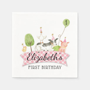 Servilleta De Papel Barnyard Fiestas Napkins, Chicas Barnyard Birthday