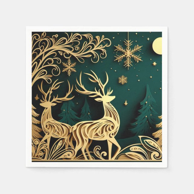 Servilleta De Papel Baroque Winter Stags (Anverso)