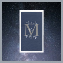 Barra blanca azul de la marina Mitzvah Nombre Mono