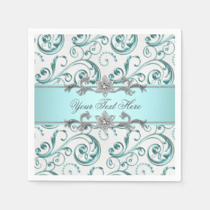 Servilleta De Papel Barrido azul verde azulado