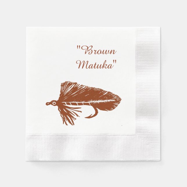 Servilleta De Papel Barrido de Matuka, pesca con mosca, arte de amarre (Anverso)