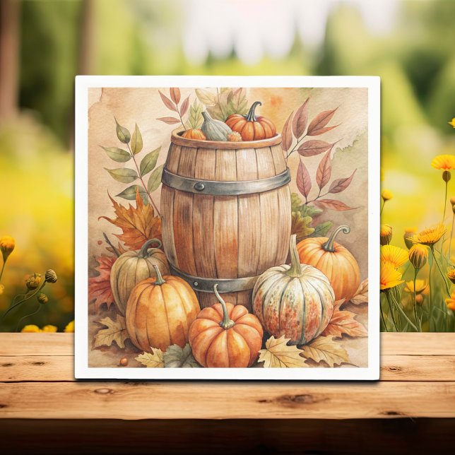 Servilleta De Papel Barril con Calabazas Otoño (Subido por el creador)