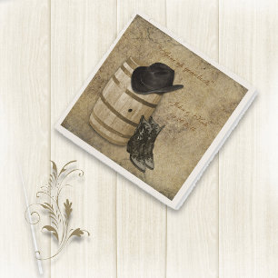 Servilleta De Papel Barril occidental y botas Bodas Napkins