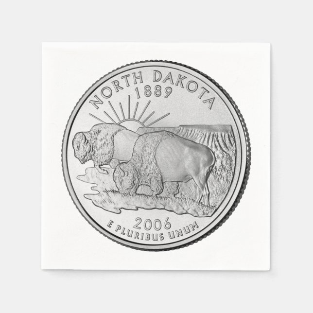 Servilleta De Papel Barrio Estatal de Dakota del Norte (Anverso)