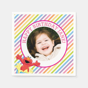 Servilleta De Papel Barrio Sésamo Cumpleaños de Elmo Chica
