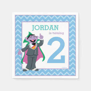 Servilleta De Papel Barrio Sésamo   Cumpleaños del conde von Count