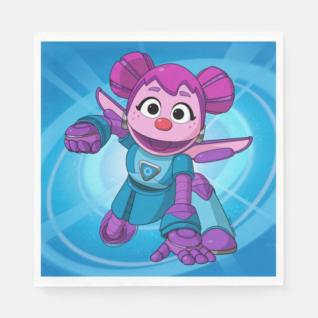 Servilleta De Papel Barrio Sésamo | Edificios Mecha Abby En Acción (Anverso)