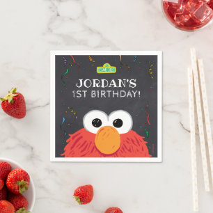 Servilleta De Papel Barrio Sésamo   Elmo Birthday Chalkboard