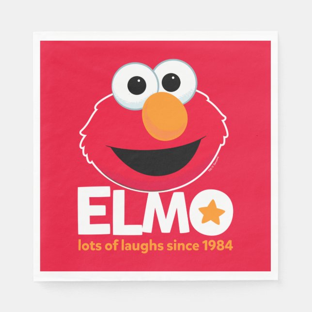 Servilleta De Papel Barrio Sésamo | Elmo Lots of Laughs Desde 1984 (Anverso)