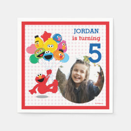 Servilleta De Papel Barrio Sésamo | Elmo y Pals - Globos de cumpleaños