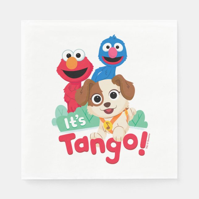 Servilleta De Papel Barrio Sésamo | Es Tango con Elmo y Grover (Anverso)