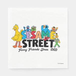 Servilleta De Papel Barrio Sésamo   Furry Friends Desde 1969