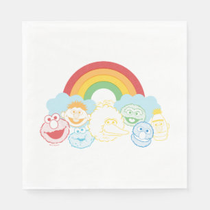 Servilleta De Papel Barrio Sésamo   Gráfico arcoiris