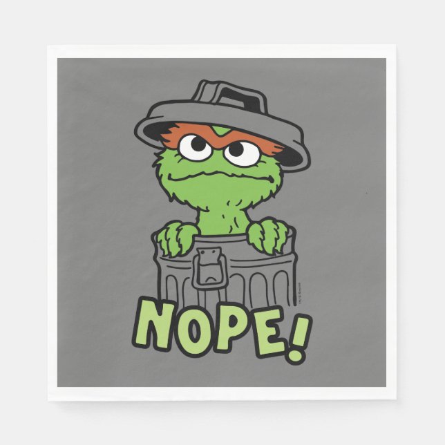 Servilleta De Papel Barrio Sésamo | Oscar al Grouch Nope! (Anverso)
