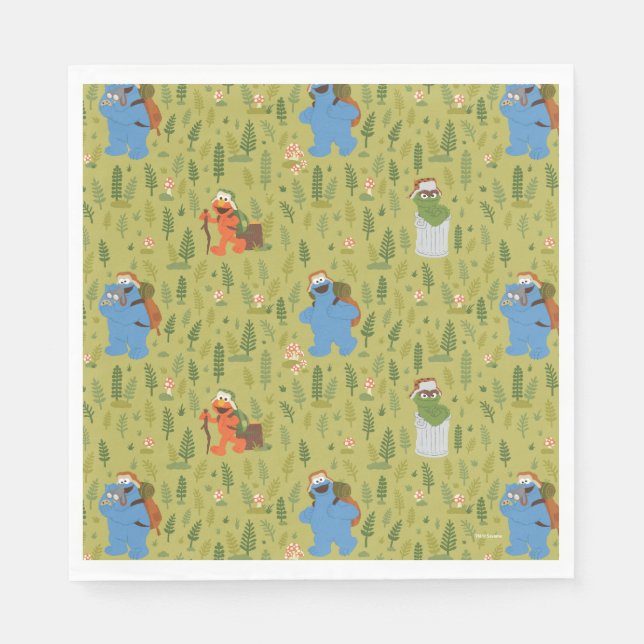 Servilleta De Papel Barrio Sésamo | Patrón de amigos de Woodland (Anverso)