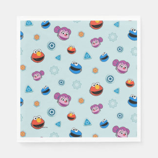 Servilleta De Papel Barrio Sésamo | Patrón de caras de los edificios d