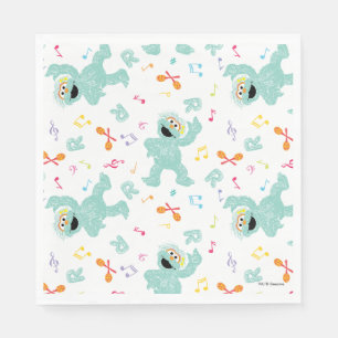 Servilleta De Papel Barrio Sésamo   Patrón de gribble de música de 