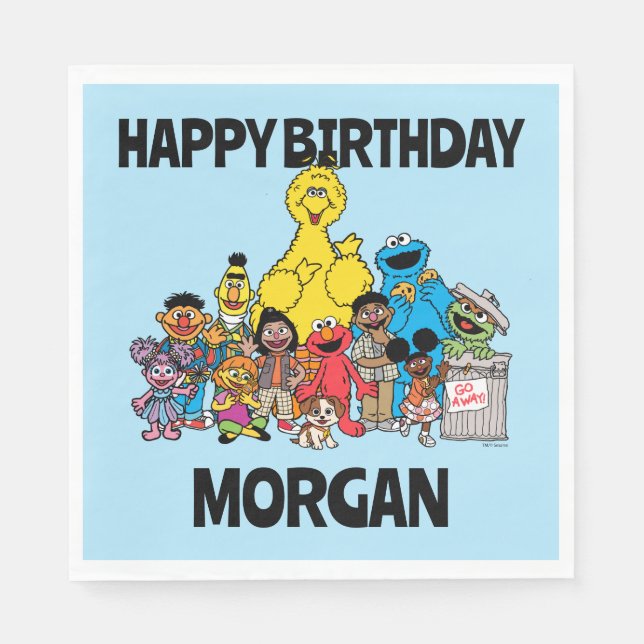 Servilleta De Papel Barrio Sésamo | Pilas de Sésamo | Añadir su nombre (Anverso)