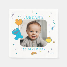 Servilleta De Papel Barrio Sésamo | Primer cumpleaños de Cookie Monste