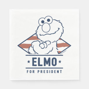 Servilleta De Papel Barrio Sésamo   Vintage Elmo para Presidente