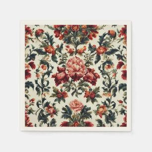 Servilleta De Papel Barroco italiano. Flores y hojas de moda