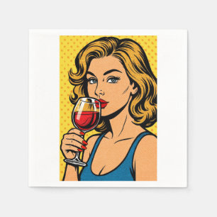 Servilleta De Papel barroom wine chica popart
