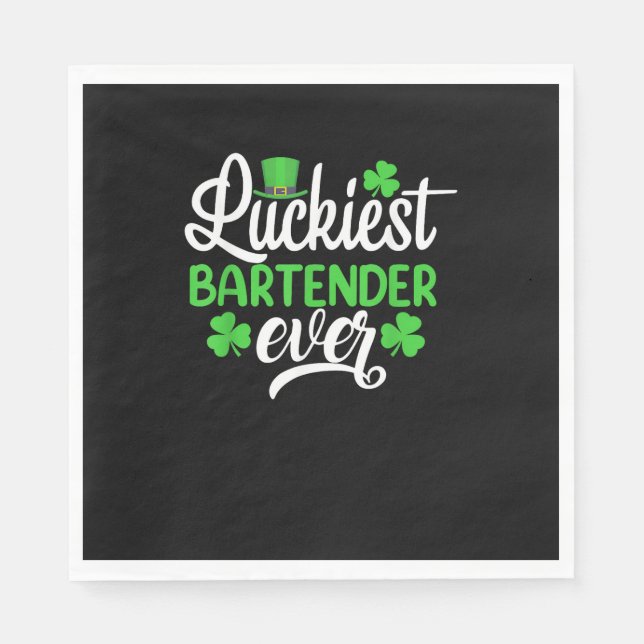 Servilleta De Papel Bartender Más Afortunado Día de San Patricio Diver (Anverso)
