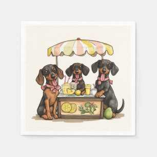 Servilleta De Papel Base Lemonade Dachshund Dogs