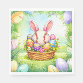 Servilleta De Papel Baseball Easter  themed 