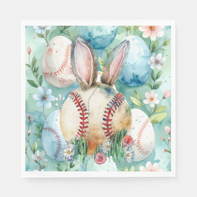 Servilleta De Papel Baseball Easter  themed  (Anverso)