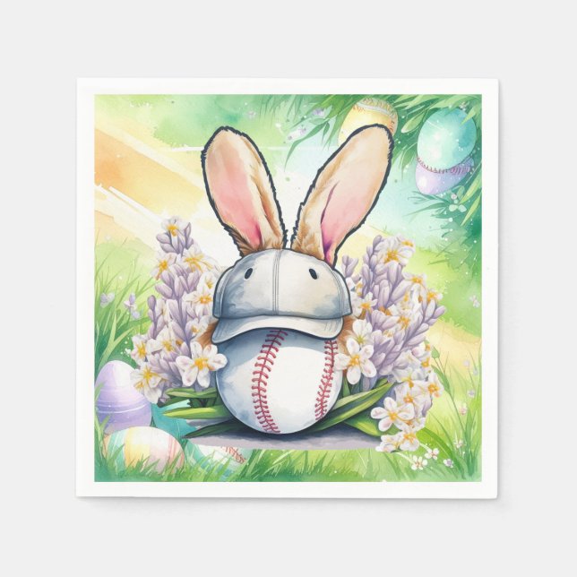 Servilleta De Papel Baseball Easter  themed  (Anverso)