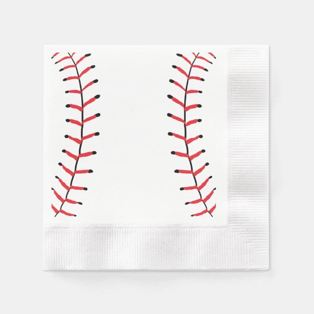 Servilleta De Papel Baseball Seams Deportes Estilo Béisbol Tema (Anverso)