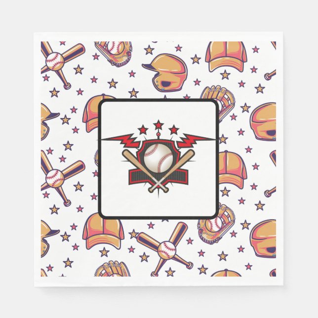 Servilleta De Papel Baseball Sports  (Anverso)