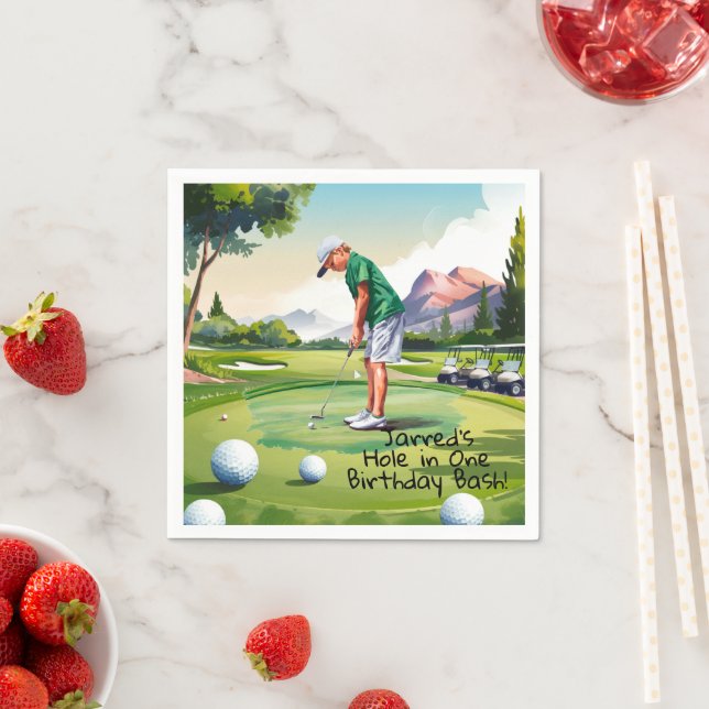 Servilleta De Papel Bash de cumpleaños sobre lo verde (In situ)