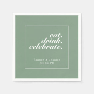 Servilleta De Papel Basil y Boda Minimalista blanco moderno