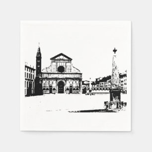 Servilleta De Papel Basílica de Santa Maria Novella en Florencia, Ital