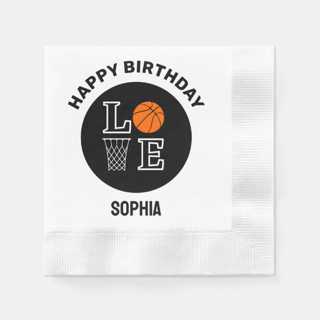 Servilleta De Papel Basketball Player Girl, Basketball Girl  Birthday (Anverso)
