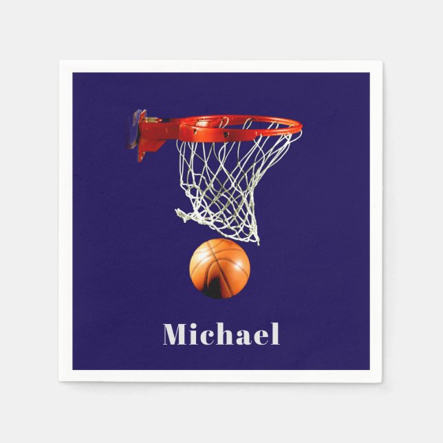 Servilleta De Papel Basketball Replace with Your Name (Anverso)