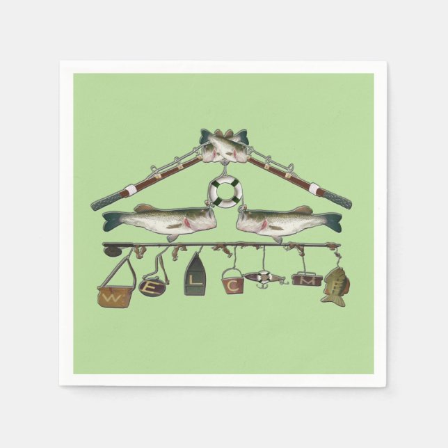 Servilleta De Papel Bass Fish de bienvenida (Anverso)