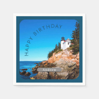 Servilleta De Papel Bass Harbour Lighthouse Birthday Acadia NP