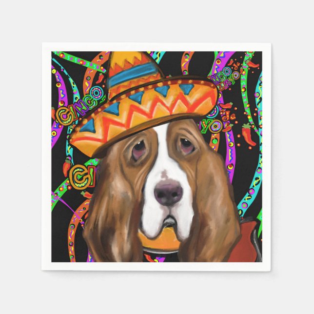 SERVILLETA DE PAPEL BASSET HOUND (Anverso)